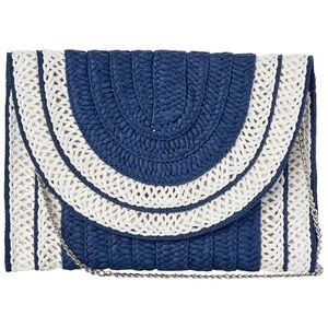 D’Margeaux Straw Flap Crossbody Women’s Bag Blue NWT